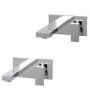 Grade A2 - Chrome Wall Mounted Bath and Wall Mounted Basin Tap Set - Cube