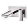 Grade A2 - Chrome Wall Mounted Bath and Wall Mounted Basin Tap Set - Cube