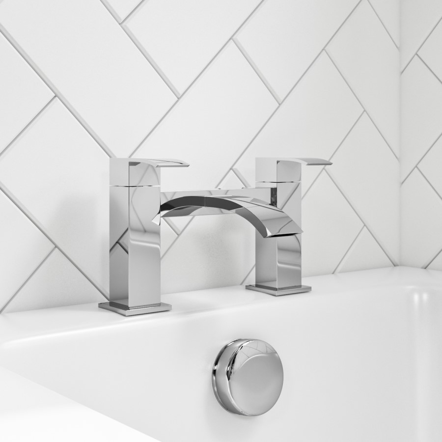 GRADE A1 - Chrome Bath Mixer Tap - Wave