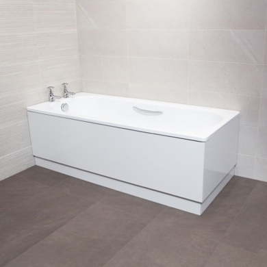 Single Ended Steel Bath with Twin Grip Holes - 1600 x 700mm
