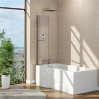 Harvard P Shape 1675 x 850 x 750 Walk In Shower Bath, Right hand, end panel