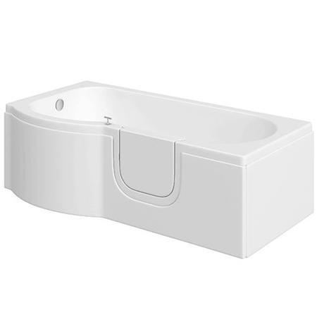 Harvard P Shape 1675 x 850 x 750 Walk In Shower Bath, Right hand, end panel