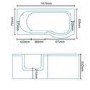 Harvard P Shape 1675 x 850 x 750 Walk In Shower Bath, Right hand, end panel