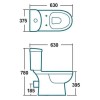 Albury Short Projection Close Coupled Toilet with Pan Connector