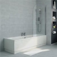 Right Hand Shower Bath with Hinged Screen - L1800 x W800mm - Voss