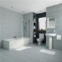 Right Hand Shower Bath with Hinged Screen - L1800 x W800mm - Voss