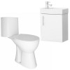 Preston Gloss White Wall Hung Vanity Unit with Venice Close Coupled Toilet Suite