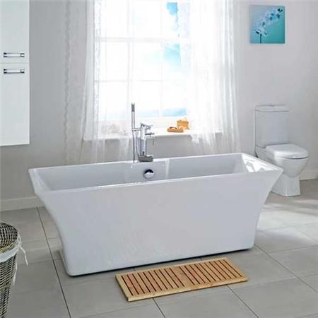 Seattle 1690 x 740 Luxury Freestanding Bath with Cube Freestanding Bath Shower Mixer