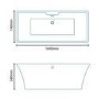 Seattle 1690 x 740 Luxury Freestanding Bath with Cube Freestanding Bath Shower Mixer