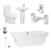 Seattle Veneto Freestanding Suite inc Taps & Waste