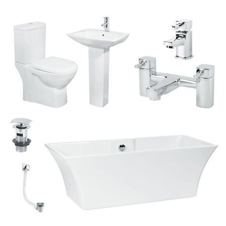 Seattle Veneto Freestanding Suite inc Taps & Waste