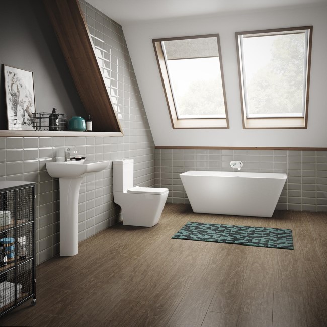1615mm Freestanding Bath Suite Porto with Voss Toilet and Basin