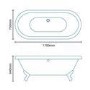 1700 x 750 Park Royal Traditional Double Ended Bath
