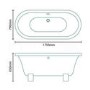 Shanghai Double Ended Freestanding Bath With Wooden Feet - L1750 x W790mm