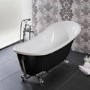Lunar Traditional Black Freestanding Slipper Bath - 1620 x 730mm