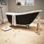 Lunar Traditional Black Freestanding Slipper Bath - 1620 x 730mm
