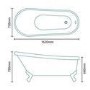 Lunar Luxury Slipper Freestanding Bath - 1620 x 730mm