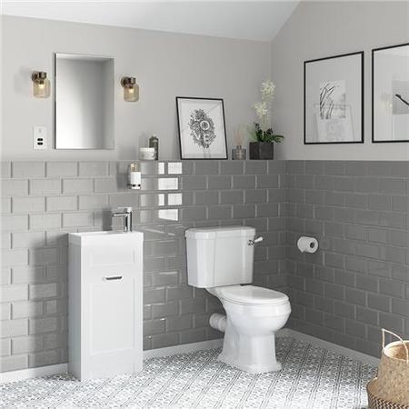 Nottingham 400 White Vanity Unit with Park Royal Close Coupled Toilet