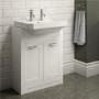 White semi inset unit with 2th semi countertop basin
