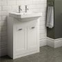 White semi inset unit with 2th semi countertop basin