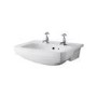 White semi inset unit with 2th semi countertop basin