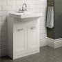 700mm Vanity Unit 2 Door with Semi Inset Basin White - Nottingham