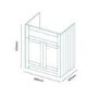 600mm 2 Door Vanity Unit with Semi Recess Basin Grey - Nottingham