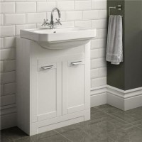 White Semi Unit with 1th countertop basin
