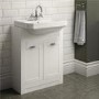 White Semi Unit with 1th countertop basin