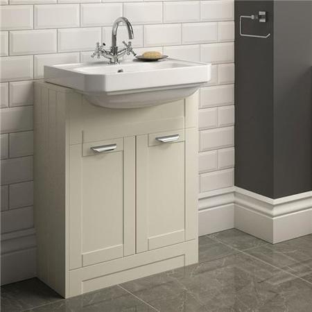 Ivory semi inset unit with semi countertop 1th basin