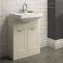 Ivory semi inset unit with semi countertop 1th basin