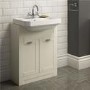Ivory semi inset unit with semi countertop 1th basin