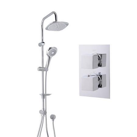 Vision Riser Slide Shower Rail Kit with EcoCube Dual Valve & Wall Outlet