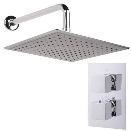 EcoCube Dual Valve with 250mm Square Shower Head & Wall Arm