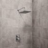 EcoCube Thermostatic Dual Shower Valve with Square 200mm Shower Head and Wall Arm 