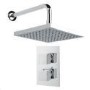 EcoCube Thermostatic Dual Shower Valve with Square 200mm Shower Head and Wall Arm 