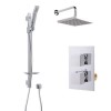 Quadro Slide Shower Rail Kit with EcoCube Dual Valve, 200mm Square Head &amp; Wall Outlet  