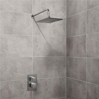 EcoCube Dual Valve with 200mm Square Shower Head, Filler & Overflow 