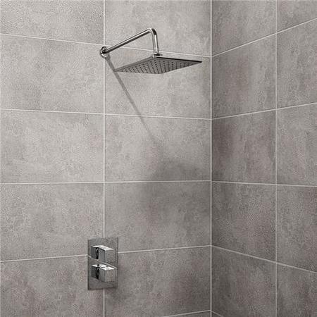 EcoCube Dual Valve with 200mm Square Shower Head, Filler & Overflow 