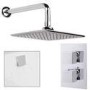 EcoCube Dual Valve with 200mm Square Shower Head, Filler & Overflow 