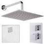 EcoCube Dual Valve with 250mm Square Shower Head, Filler & Overflow