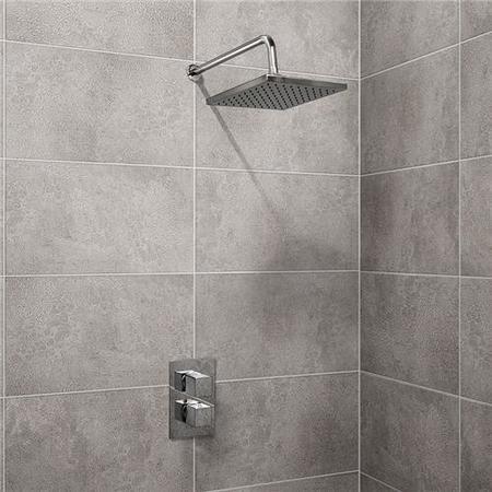 EcoCube Dual Valve with 200mm Square Shower Head Filler & Overflow