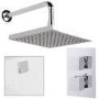 EcoCube Dual Valve with 200mm Square Shower Head Filler & Overflow