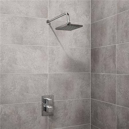 EcoCube Dual Valve with 150mm Square Shower Head, Filler & Overflow