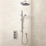 Eco Slide Shower Rail Kit with EcoS9 Triple Valve, 250mm Head, Wall Outlet, Filler & Overflow