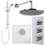 Eco Slide Shower Rail Kit with EcoS9 Triple Valve, 250mm Head, Wall Outlet, Filler & Overflow