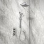 Rina Slide Shower Rail Kit with EcoS9 Triple Valve 250mm Head Wall Outlet  Filler & Overflow