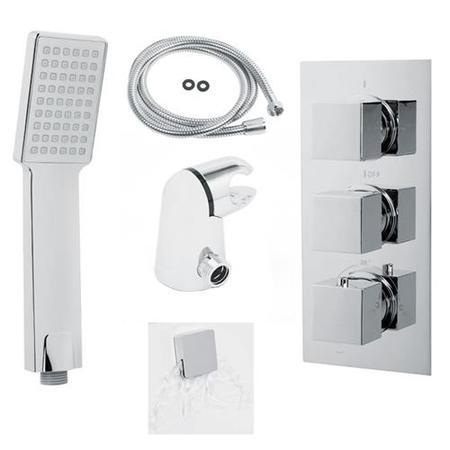 EcoCube Concealed Triple Control Shower Valve with Diverter, Overflow and Headset