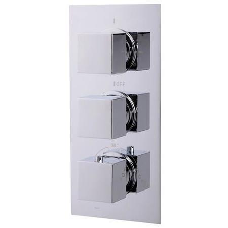EcoCube Concealed Triple Control Shower Valve with Diverter, Overflow and Headset