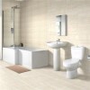Left Hand 1700 L Shape Shower Bath with Sydney Suite with Taps and Wastes